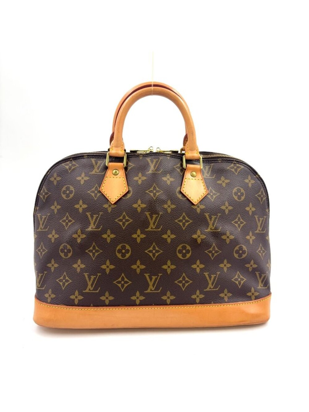 Louis Vuitton Alma PM Monogram Leather Brown Light Handbag Gold